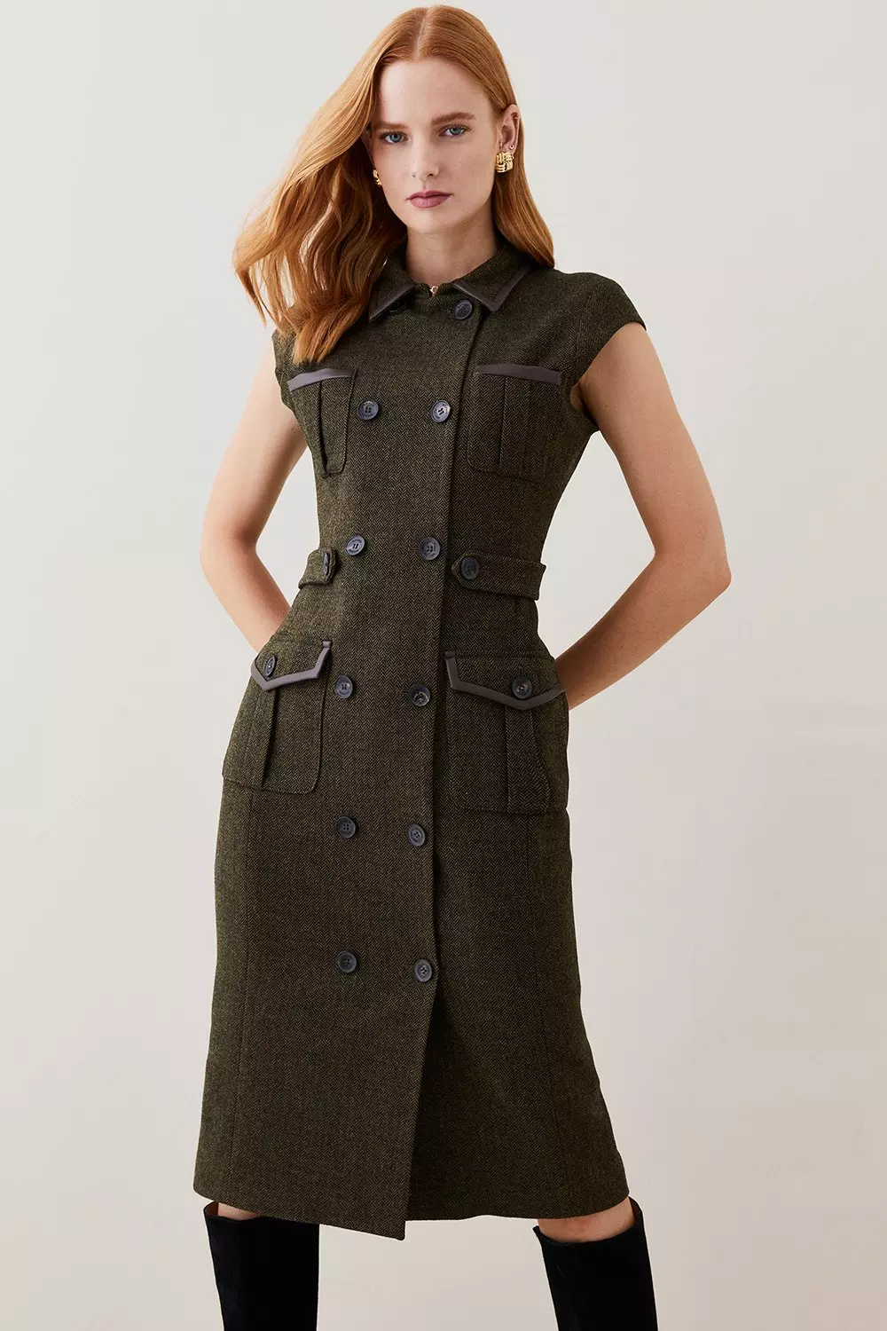 Midi tweed outlet dress